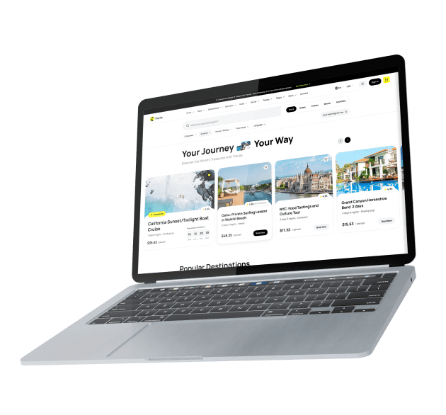 Laptop showing Travila website